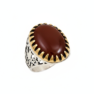 925 Sterling Silver Agate <b>Men</b> <b>Ring</b> Bar Setting Gemstone Anniversary Engagement Gift Party All Size Available - Product Image 2