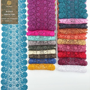 Grande quantité de rubans en <span class=keywords><strong>dentelle</strong></span> de polyester large en gros, disponibles en 20 couleurs, accessoires de garniture en <span class=keywords><strong>dentelle</strong></span> à fleurs brodées, <span class=keywords><strong>dentelle</strong></span> multicolore - Product Image 1