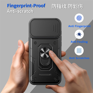 Coque de téléphone en TPU+PC avec protection d'objectif coulissante et anneau métallique rotatif pour OnePlus 15R/ACE5 Pro/<span class=keywords><strong>N300</strong></span>/Nord CE5/15/ACE5 - Product Image 3