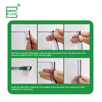 Joint d'étanchéité latéral pour porte de douche sans cadre Doorplus, en plastique, avec colle forte, étanche, durable, installation facile
