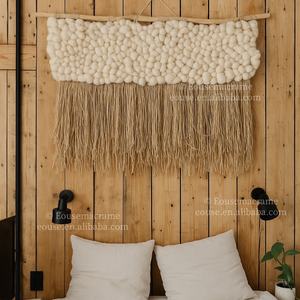 Décoration murale moderne en macramé, artisanale en coton, luxe Art Déco, couleur personnalisée, vente en gros, design tendance pour la <span class=keywords><strong>maison</strong></span> - Product Image 2