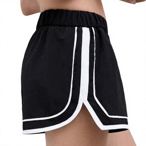 Shorts de punto personalizados 100% algodón para mujer, transpirables, con estampado floral, cintura elástica, color caramelo, para yoga, deportes y entrenamiento de verano. - Product Image 5