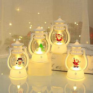 Farol de Viento Navideño en Oferta, Adornos Decorativos, Lámpara de Vela Electrónica LED, Luz Nocturna Portátil, Regalo de Navidad - Product Image 1