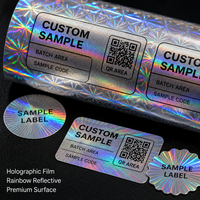 Étiquettes holographiques personnalisées pour flacons de peptides, autocollants imperméables pour petits échantillons, service d'impression QR et de numérotation par lots OEM