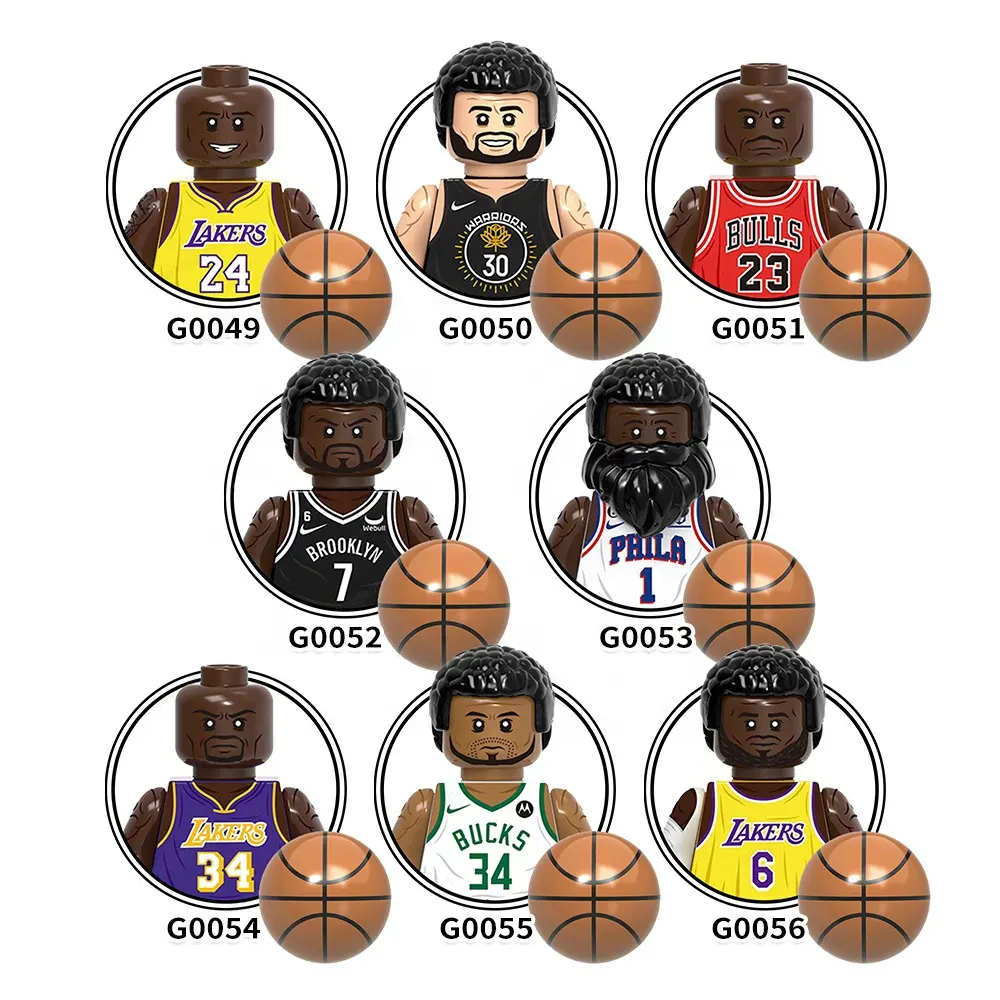 G0107 New Famous Basketball Super Sports Stars Mini Educational Collection Building Blocks Pop Action Model Kids Toys Juguetes