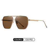 Nouvelles lunettes de soleil de luxe 2022 pour hommes, lunettes de soleil vintage polygonales, lunettes polarisées