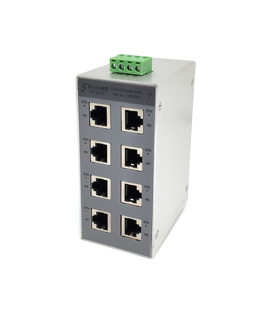 SVLEC  8 port 24V din rail mini 10 100 1000M gigabit industrial Ethernet network switch