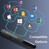 Presentador Inalámbrico con Láser Rojo, Control de Volumen, Lápiz para Pasar Páginas, Control Remoto USB 2.4GHz para Presentaciones PowerPoint