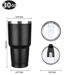 Cổ điển 30oz cốc bằng thép không gỉ với rơm đen cách điện du lịch Mug cho cà phê 20oz & 40oz tùy chọn có sẵn - Product Image 5
