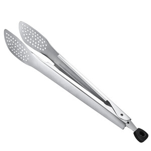 Pinces alimentaires en acier inoxydable 304 extra longues pour la cuisine, la pâtisserie, le pain, les steaks, les barbecues, avec embouts en silicone - Product Image 5