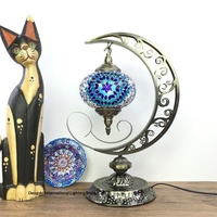 Table de chevet turque en fer forgé mosaïque de verre LED, style ethnique rétro méditerranéen, pour chambre, salon, salle à manger, café