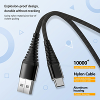 Câble USB-A vers USB-C 3A à charge rapide, en nylon tressé, avec coque en aluminium, pour téléphone, tablette, ordinateur portable