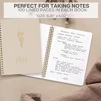 Cahier de notes à spirale personnalisé, mignon, collège, 8x6, avec grandes poches et pages lignées, pour travail organisé ou à l'école
