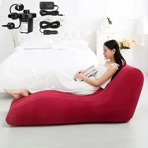 Anpassbare rote Schlafzimmer Home aufblasbare Lounge Stuhl Luftpumpe Sofa aufblasbare Luft Schlafs ofa