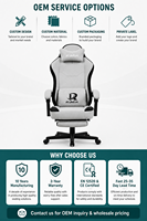 Chaise de jeu ergonomique avec massage, dossier haut, pivotante, pour bureau, avec repose-pieds, hauteur réglable, soutien lombaire