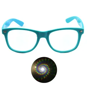 Оптовая продажа с фабрики, логотип на заказ, пластиковые очки с фейерверком диффузором для рекламных подарков с эффектом радуги в форме сердца
