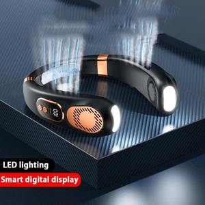 Ventilador de Cuello Recargable por USB, Ventilador de Enfriamiento de 5 Velocidades Ajustables, Enfriador de Cuello con Pantalla Digital, Ventilador de Cuello sin Aspas - Product Image 2