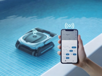 Robot Pulitore Piscina Certificato CE ROHS, Senza Fili, Wi-Fi, Intelligente, Previene la Crescita delle Alghe, Sicuro per Bambini e Animali Domestici
