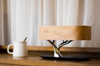 Dorui Maison Intelligente LED Lampe De Chevet Chargeur Sans Fil BT Haut-Parleur Mode Veille Lampe De Nuit