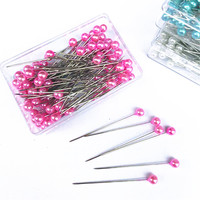 Aiguilles à coudre en acier inoxydable de haute qualité, 100 épingles perlées colorées nickelées, pour couture à la main, double papillon doré, vente en gros