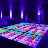 Plancher de danse LED RVB portable pour mariage, miroir infini 3D, lumière vidéo, plancher de danse LED