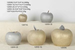 Decoración para el hogar diseño manzana estatuilla hecha a mano cerámica falsa fruta Decoración - Product Image 6