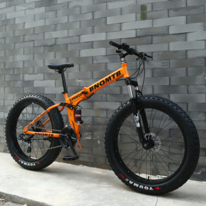 Nuova Bicicletta a Due Ruote con Pneumatici Fat da 26x4.0 Pollici, Bici da Neve 26\" a 7/21 Velocità con Telaio in Acciaio al Carbonio Pieghevole - Product Image 5