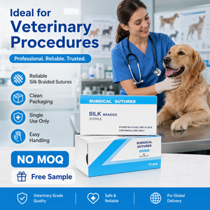 Sutura Quirúrgica de Seda Trenzada para Clínicas Veterinarias, Hospitales de Mascotas, Cierre de Heridas en Animales, Sin Pedido Mínimo, Muestra Gratuita - Product Image 3