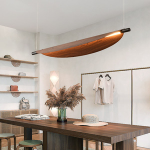 Nouvelle lampe suspendue longue et linéaire en fer et PC, motif grain <span class=keywords><strong>de</strong></span> noyer chinois, lumière chaude, <span class=keywords><strong>pour</strong></span> salle à manger, salon, cuisine, hôtel, <span class=keywords><strong>luminaire</strong></span> décoratif, garantie qualité CE 2 ans - Product Image 6