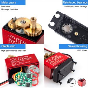 Servomoteur numérique Miuzei 20Kg de couple avec engrenages métalliques pour voiture RC 1/10 1/8 étanche - Lot de 3 - Product Image 2