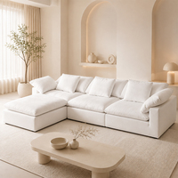 Maßgefertigtes Luxus-Ecksofa-Set in Weiß für Wohnzimmermöbel Moderner Europäischer Stil Komprimierter Schwamm Modulares Sofa zum Verkauf
