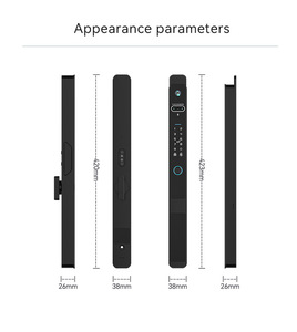 Wasserdichtes WLAN-Aluminium Schlüsselloses Passwort-Digitales Smart-Türschloss für Glastüren Apartment-Zimmer Tuya-Plattform - Product Image 5