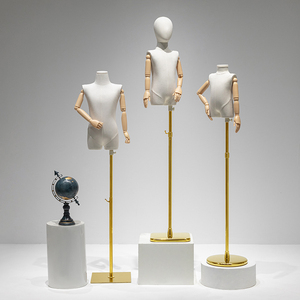 Negozio di abbigliamento per bambini oggetti di scena in lino a metà corpo manichino testa manichino per bambini - Product Image 3