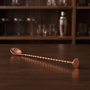 Cuchara de Barra de Acero Inoxidable con Acabado Latón, Mango Largo, Ecológica, Moderna, para Remover Cócteles, para Bartenders, Bares Caseros, Precio Atractivo - Product Image 2