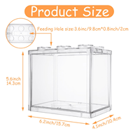 Aquarium Moderne Carré en Plastique 5W pour Petits Bettas, Accessoires pour Aquarium, Utilisation en Salle à Manger, sur Bureau ou en Extérieur, Emballage en Boîte
