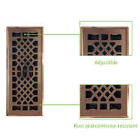 Couvercle d'évent de registre de plancher de 4*12 pouces de Lakeso Design de style antique Couvre-évent de sol robuste Amortisseur en métal attaché