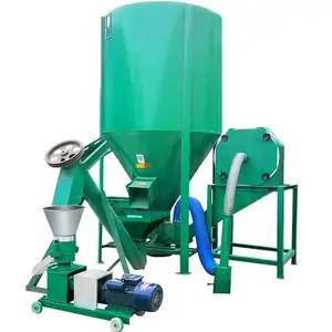 vertical type pellet forage feeding stuff making cattle feed mixer grinder machine for sale