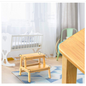 Solid <b>Wood</b> Step <b>Stool</b> 6.8x6.7x6.8 Inch Durable Home <b>Stool</b> For Children And Adults Minimalist Design - Product Image 3