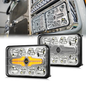 E9 Chrome 24V 12V Rectangular H4651 H4652 H4656 H4666 H4668 H6545 H4642 Faros LED <span class=keywords><strong>de</strong></span> haz sellado 4X6 para camiones <span class=keywords><strong>Chevy</strong></span> Kenworth - Product Image 1