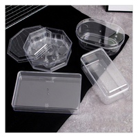 Boîte d'emballage en plastique pet, ronde et carrée, transparente avec étiquettes personnalisées, vente en gros, qualité alimentaire, en pet, 50 unités