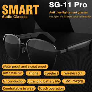 新しいホットSG-11proスマートオーディオワイヤレスメガネおしゃれなワイヤレスサングラスオフィス運転サイクリング屋外イヤホン付き - Product Image 6