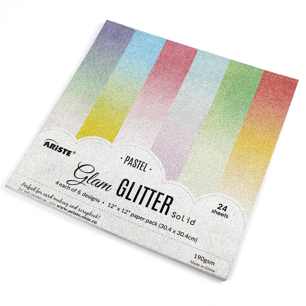 Glitter Paper 20416 High Quality 190gsm 6 Designs A4 Flash Paper Glitter Cardstock Paper For DIY Scrapbook School