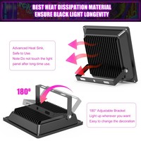 Projecteur LED UV violet 150W en gros, lumière noire pour scène et fête, corps en aluminium, IP66, alimentation CA
