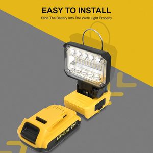 Cordless 18v 20v Battery Flashlight 20W 2000LM Portable <b>LED</b> Flood Work <b>Light</b> Lampe <b>Led</b> Compatible De Walt WD-8107 2000LM Portabl - Product Image 4