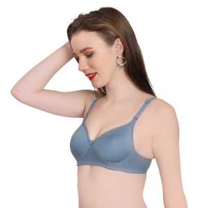 Sujetador de cobertura total sin costuras acolchado de poliéster y algodón para mujer |   Comodidad Suave para el Día a Día |   Correas Ajustables |   U-Back |   Cierre Trasero - Product Image 2
