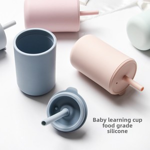 <span class=keywords><strong>Tasse</strong></span> droite en silicone pour bébés de dessin animé pour apprendre la paille de bébé étanche <span class=keywords><strong>tasse</strong></span> à boire directe mignonne pour l'activité de gymnastique en plein air - Product Image 2