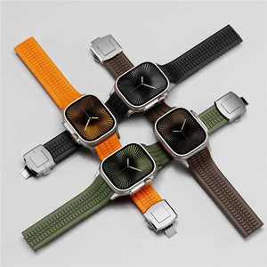 สายนาฬิกาซิลิโคนหรูหรา Upro พร้อมหัวเข็มขัดสแตนเลสแบบผีเสื้อ สำหรับ Apple Watch Series 11 10 9 Ultra 8 ขนาด 49 มม. - Product Image 6