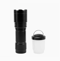 Lampe torche tactique LED P70 rechargeable haute puissance 1900LM à zoom, avec couvercle de lanterne d'ambiance pour le camping