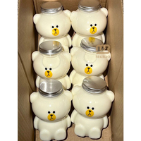 Nouvelle conception de bouteille en plastique en forme d'ours de 200 ml pour jus, café, thé à bulles, bouteille d'eau en plastique pour animaux de compagnie, bouteilles en plastique de 300 ml, 350 ml, 100 ml
