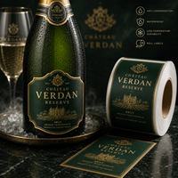 Expédition le lendemain, impression d'étiquettes pour champagne, seau à glace, autocollant résistant et durable pour mariage, directement de l'usine